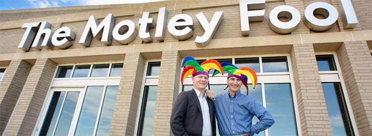 Founders Tom and David Gardner standing outside The Trade Talks's global headquarters.